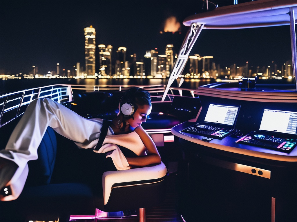 DJ setup on yacht